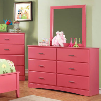 Captivating Wooden Dresser In Transitional Style, Pink