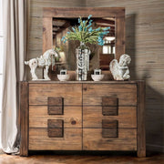 Transitional Style Poised Wooden Dresser, Rustic Natural Brown