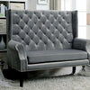 Contemporary Loveseat chair, Wingback Design, Gray