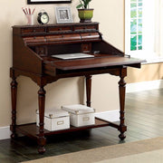 Transitional Style Secretary Desk With Multiple Drawers, Cherry