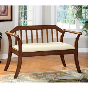 Transitional Style Bench, Dark Oak