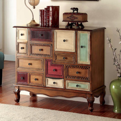 Vintage Style Wooden Accent Chest, Antiqued Walnut Brown