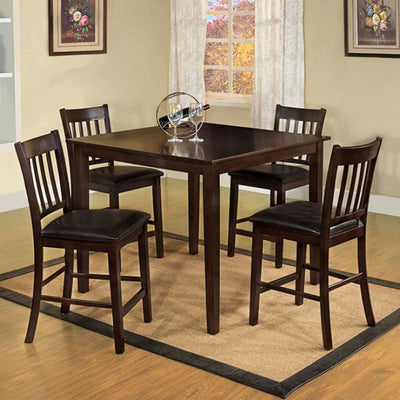 Counter Height 5Pc Table Set, Espresso Finish