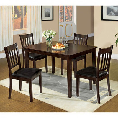 Transitional 5Pc Dining Table Set, Espresso Finish