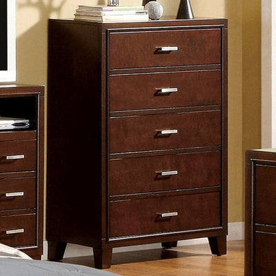 Prepossessing Contemporary Wooden Chest, Brown Cherry