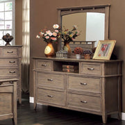 Wooden Transitional Style Dresser, Weathered Oak Brown