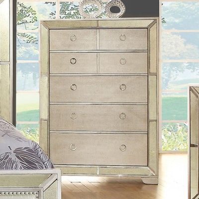 Modern Victorian Style Chest With Loop Handles, Silver
