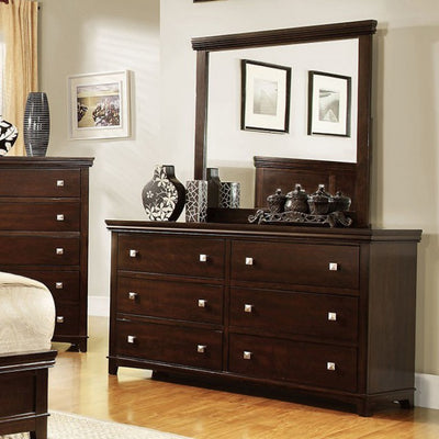 Designer Wooden Dresser In Transitional Style, Brown Cherry