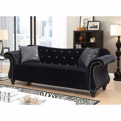 Glamorous Traditional Style Sofa, Black