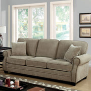 Transitional Style Chenille Fabric Sofa, Brown