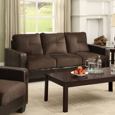 Contemporary Style Sofa in Chocolate and Espresso