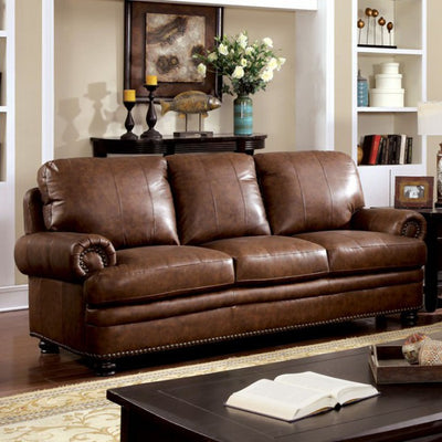 Luxurious Transitional Style Sofa, Brown