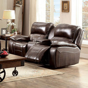 Transitional Style Love Seat, Brown