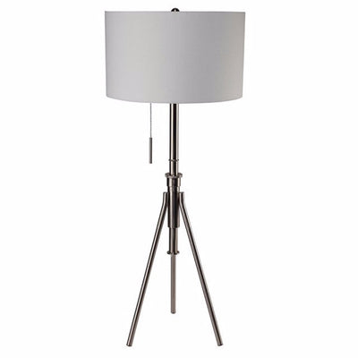 Contemporary Style Floor Lamp, Brushed Steel