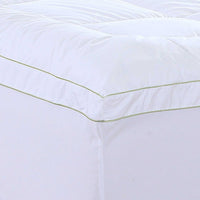 17" Square Quilted Accent Queen Piping Mattress Pad With Fitted Cover