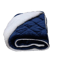 Super Soft Quilted Navy Navy Blue and Fleece Throw Blanket