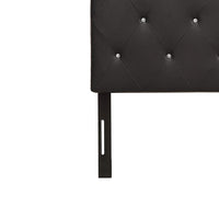 Queen Black Contemporary Diamond Tufted Fabric Headboard