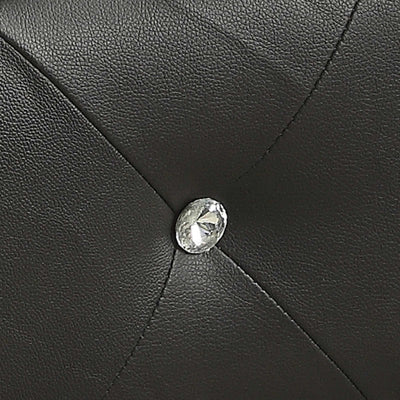 Queen Black Contemporary Diamond Tufted Fabric Headboard