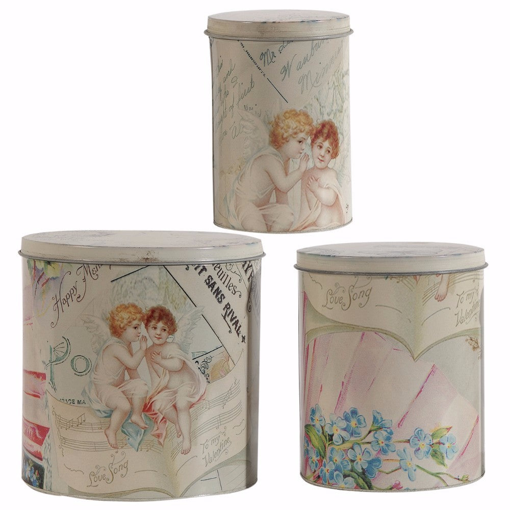 Printed Decorative Tin Boxes - Set of 3
