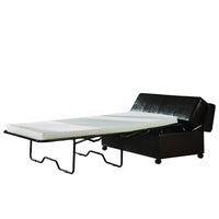 Dark Brown Fold Out Ottoman Sleeper Bed with Mattress