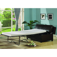 Dark Brown Fold Out Ottoman Sleeper Bed with Mattress