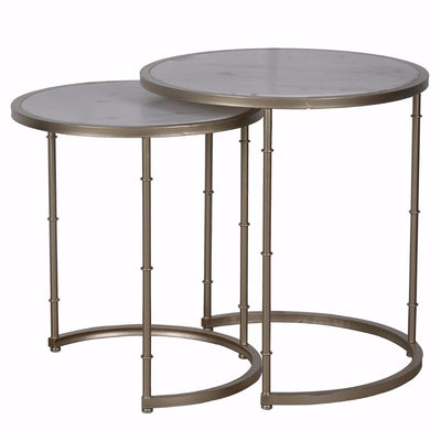 Contemporary Style Stacking Tables, Set of two, Gray