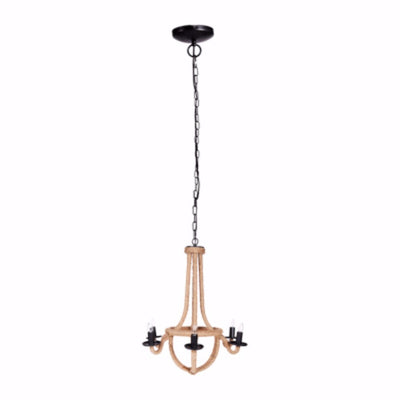 Solid Iron Spray 6-Light Chandelier, Gold and Black