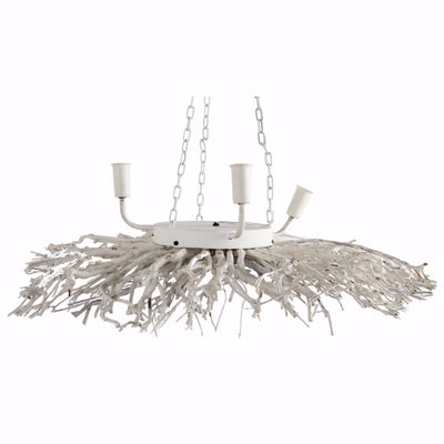 Captivating Nature Inspired 3- Light Chandelier, White