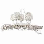 Appealing 5-Light Shaded Chandelier, White