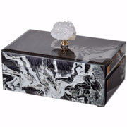 Dramatically Slick Marbled Jewelry Case, Black and White