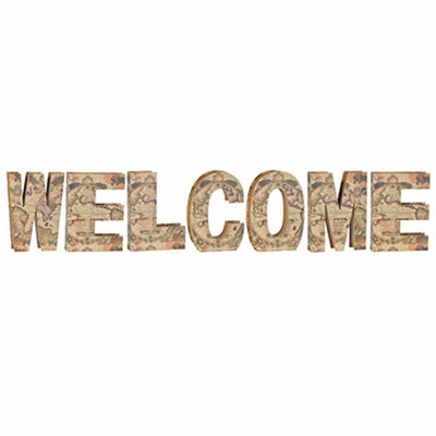 Pleasing MDF 'WELCOME' Mapped Accent, Multicolor , Set of 7