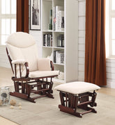 Glider Chair & Ottoman, 2 Piece Pack, Cream & Brown