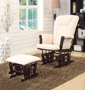 Glider Chair & Ottoman, 2 Piece Pack, Brown & Cream