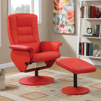 Recliner Chair & Ottoman, 2 Piece Pack, Red