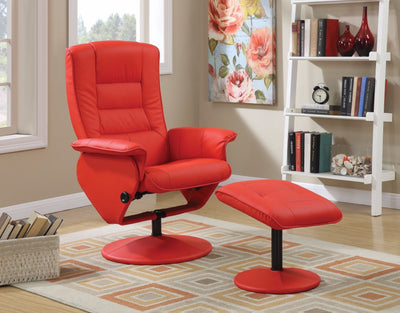 Recliner Chair & Ottoman, 2 Piece Pack, Red