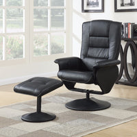 Recliner Chair & Ottoman, 2 Piece Pack, Black