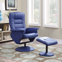 Recliner Chair & Ottoman, 2 Piece Pack, Blue