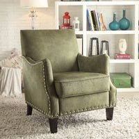 Accent Chair In An Elegant Texture, Olive Green