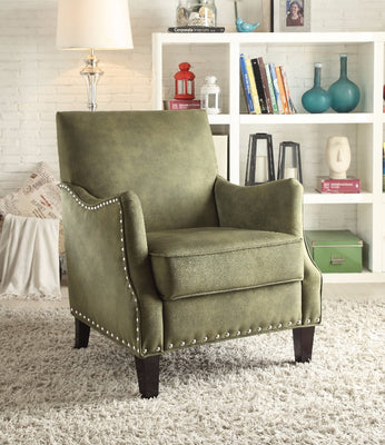 Accent Chair In An Elegant Texture, Olive Green