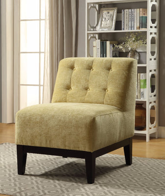 Accent Chair, Yellow Fabric