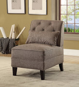Accent Chair With Pillow, Brown Linen