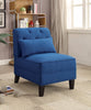 Accent Chair With Pillow, Dark Blue Linen