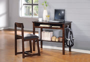 Desk & Chair, Black & Espresso, 2 Piece Pack