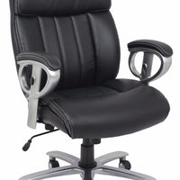 Office Chair with Pneumatic Lift, Black Bonded Leather Match