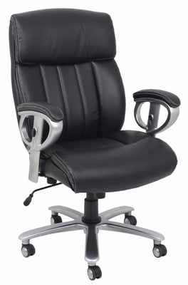 Office Chair with Pneumatic Lift, Black Bonded Leather Match