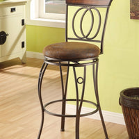 Bar Chair with Swivel, Fabric & Dark Bronze, Set of 2