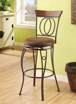 Bar Chair with Swivel, Fabric & Dark Bronze, Set of 2