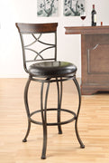 Bar Chair with Swivel, Espresso PU & Antique Bronze, Set of 2