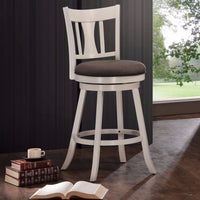 Counter Height Chair with Swivel, Fabric & White