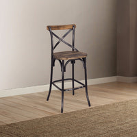 Bar Chair, Walnut & Antique Black